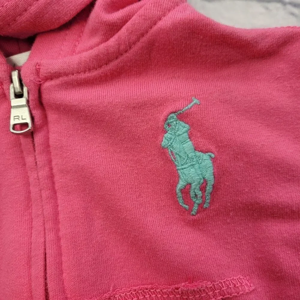 Ralph Lauren Pink Logo Hoodie size 6 months